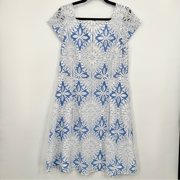 RSVP by Talbots Flower Lace Jacquard Fit & Flare Dress Cocktail Fit Flare US 10 - Picture 6 of 13